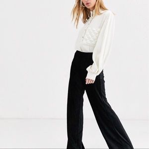 & Other Stories Black Wide Leg Trousers
